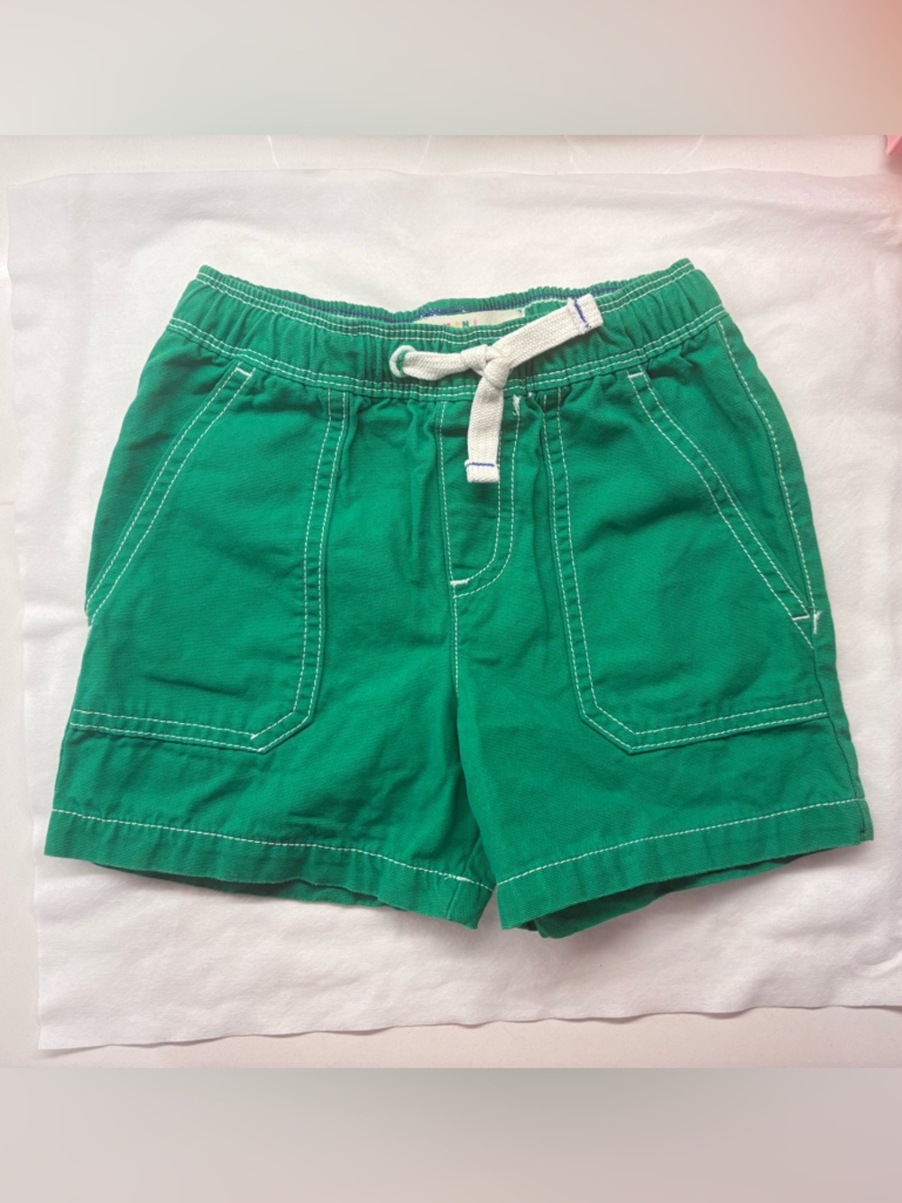 Mini Boden Bright Green Drawstring Shorts
